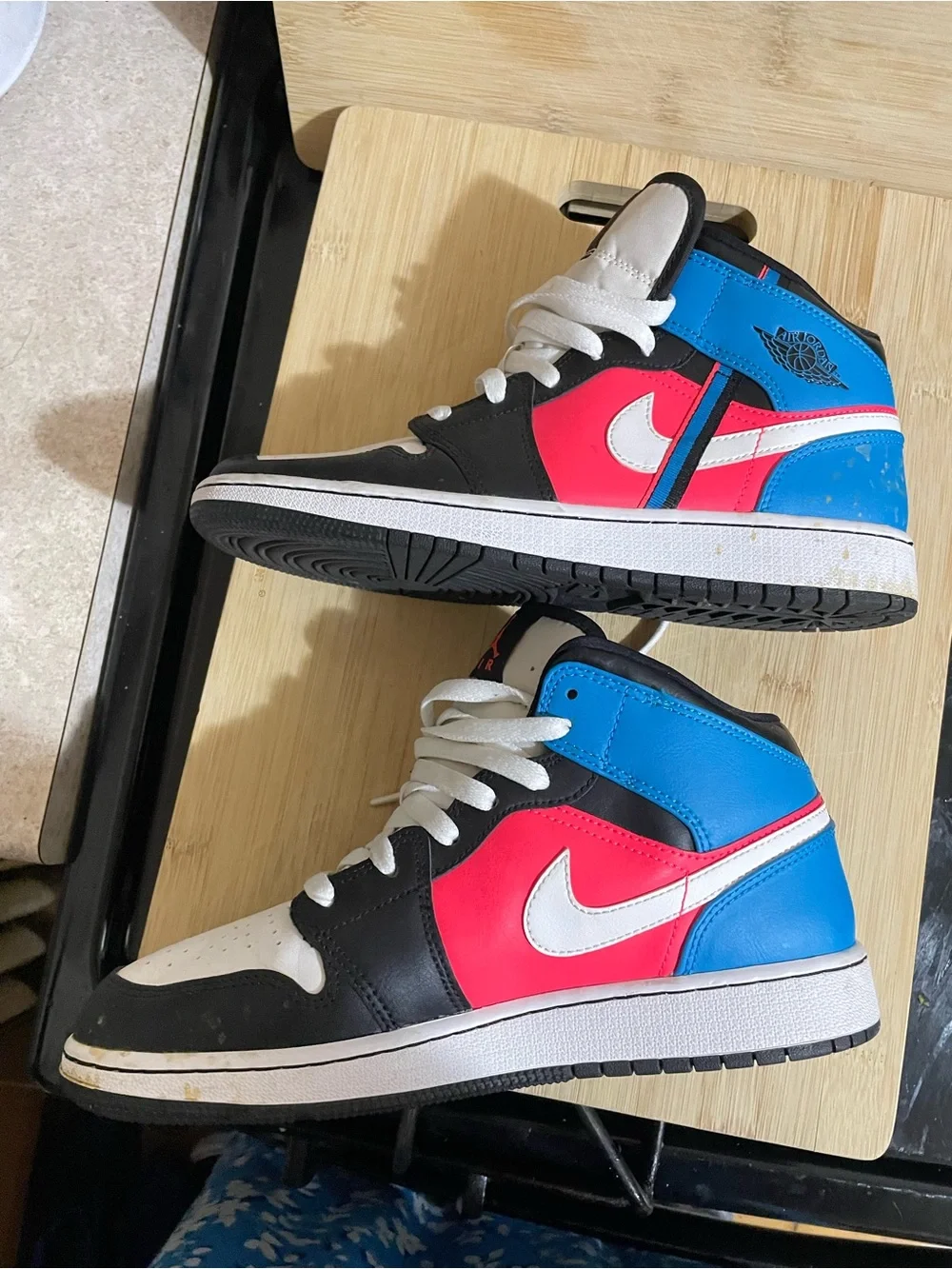 Nike Kids Black, White & Red High-Top Sneakers